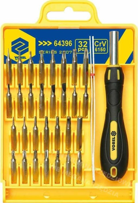 VOREL Precision screwdrivers 32pcs. CrV with tips VOREL Precision screwdrivers 32pcs. CrV with tips