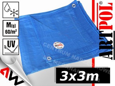 PLANDEKA niebieska 65g 3 x 3m PLANDEKA niebieska 65g 3 x 3m