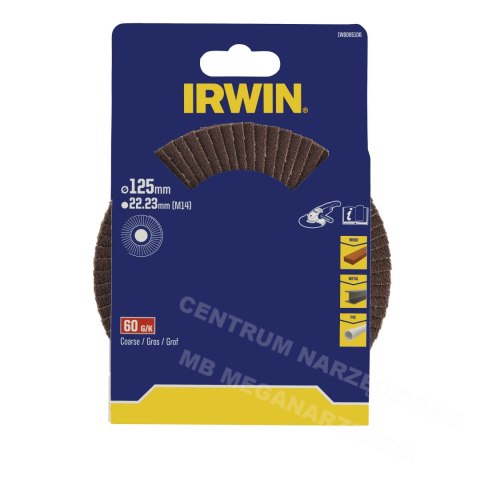 IRWIN Ściernica listkowa 125mm x 22,23mm P 60 /do drewna, metalu i tworzyw sztucznych IRWIN Ściernica listkowa 125mm x 22,23mm P 60 /do drewna, metalu i tworzyw sztucznych