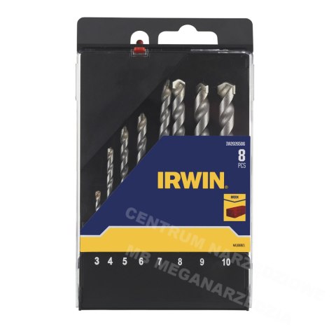 IRWIN WIERŁO DO BETONU kpl. 8szt. 3, 4, 5, 6, 7, 8, 9 i 10mm w kasecie IRWIN WIERŁO DO BETONU kpl. 8szt. 3, 4, 5, 6, 7, 8, 9 i 10mm w kasecie