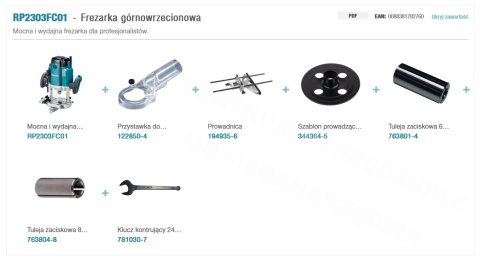 MAKITA Frezarka górnowrzecionowa 2100W RP2303FC01 MAKITA Frezarka górnowrzecionowa 2100W RP2303FC01