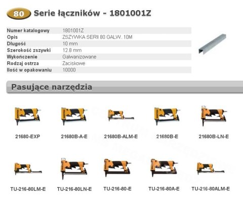 BOSTITCH Zszywki 80 10mm 10 000 szt. BOSTITCH Zszywki 80 10mm 10 000 szt.