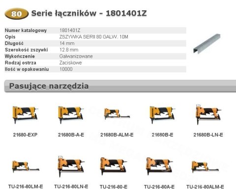 BOSTITCH Zszywki 80 14mm 10 000 szt. BOSTITCH Zszywki 80 14mm 10 000 szt.