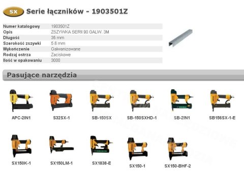 BOSTITCH Staples 90 35mm 3000 pcs BOSTITCH Staples 90 35mm 3000 pcs