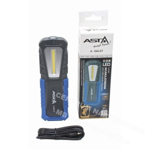 ASTA Lampa akumulatorowa LED COB 240LM z magnesem ASTA Lampa akumulatorowa LED COB 240LM z magnesem