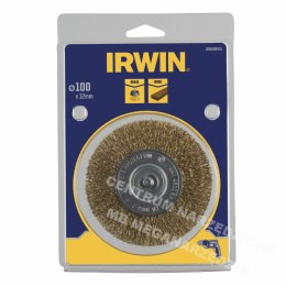 IRWIN Szczotka tarczowa z trzpieniem 100mm x 12mm z drutu mosiężnego do drewna