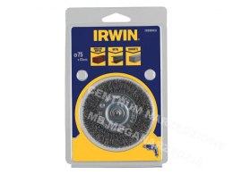 IRWIN Szczotka tarczowa z trzpieniem 75mm x 10mm stalowa do metalu, betonu i muru