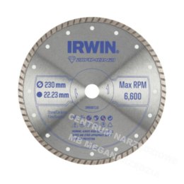 IRWIN Diamond Blade 230mm x 22.23mm / Full for stone, brick, tile, marble and granite