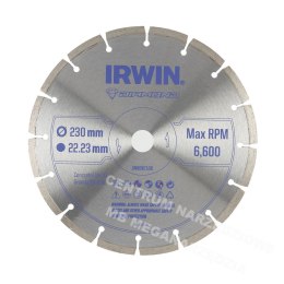 IRWIN Tarcza diamentowa 230mm x 22,23mm / segmentowa do betonu, cegły, granitu i marmuru