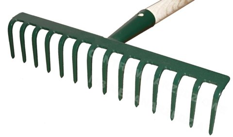 KARD Grabie uniwersalne 16-zębów belka płaska z trzonkiem 130cm KARD Grabie uniwersalne 16-zębów belka płaska z trzonkiem 130cm