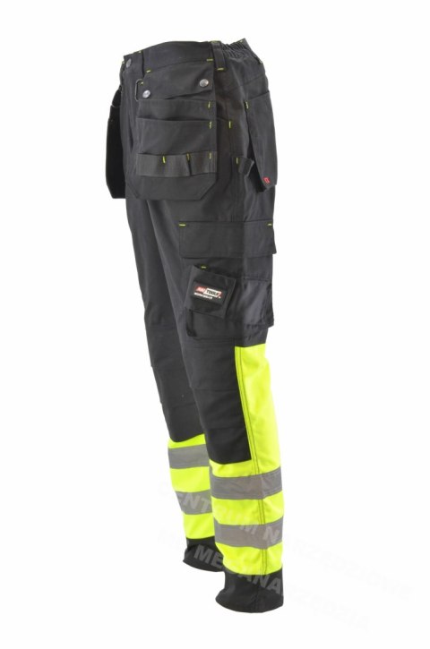 AWTOOLS Spodnie robocze kieszenie monterskie T3/ odblaskowe/ M AWTOOLS Spodnie robocze kieszenie monterskie T3/ odblaskowe/ M