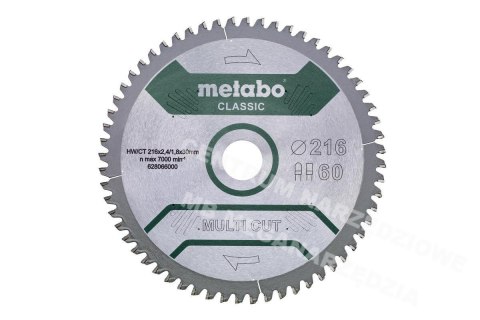 METABO Piła tarczowa FZ/TZ 216x30x60z