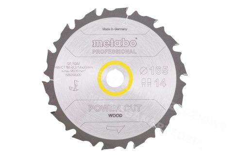 METABO FZ/FA Circular Saw Blade 165x20x14z Power Cut Wood Professional