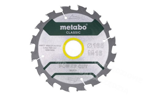 METABO Piła tarczowa HW/CT 165x30x16z Power Cut Wood Classic