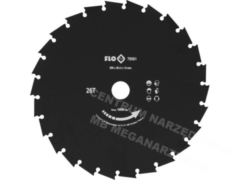 FLO Tarcza przecinak do kosy 250mm / 25,4mm FLO Tarcza przecinak do kosy 250mm / 25,4mm