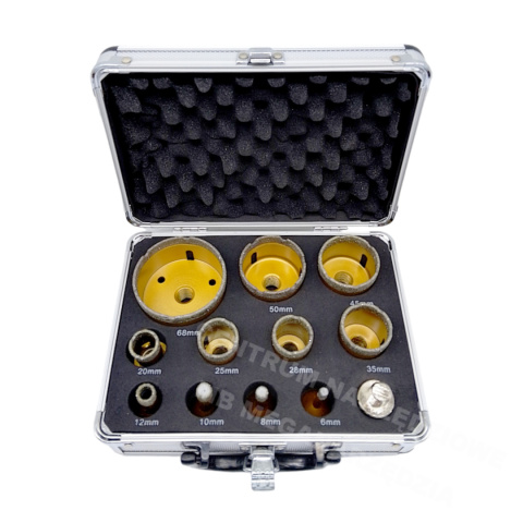 INTER VIS Otwornice diamentowe do gresu 11 szt + Adapter INTER VIS Otwornice diamentowe do gresu 11 szt + Adapter