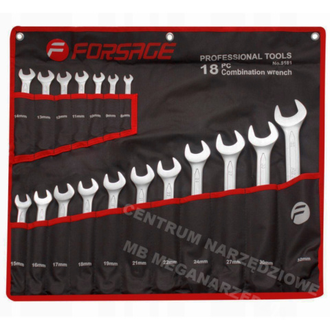FORSAGE Set of 18 pcs. combination wrenches 8-32mm F-5181P FORSAGE Set of 18 pcs. combination wrenches 8-32mm F-5181P
