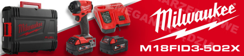 MILWAUKEE Impact Driver M18FID3-502X 226Nm 2x5.0Ah MILWAUKEE Impact Driver M18FID3-502X 226Nm 2x5.0Ah