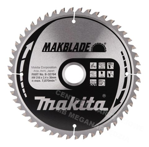 MAKITA Circular Saw Blade 216x30x48z makblade wood