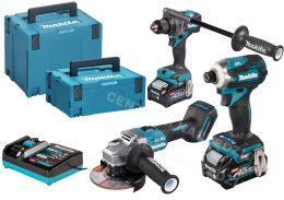 MAKITA Zestaw COMBO 40Vmax XGT Wkrętarka+Zakrętarka+Szlifierka kątowa (GA005G+DF001G+TD001G) 2x4,0Ah 2xMAKPAC DK0125G301