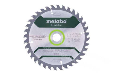 METABO Circular Saw Blade HW/CT 165x20x36z Cordless Cut Wood Classic