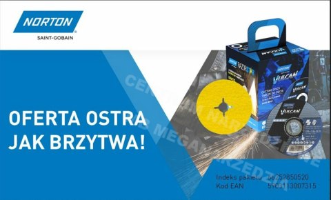 NORTON Zestaw tarcz vulcan 125mm x 1mm metal/inox 100szt. +2x fibra 100szt. NORTON Zestaw tarcz vulcan 125mm x 1mm metal/inox 100szt. +2x fibra 100szt.
